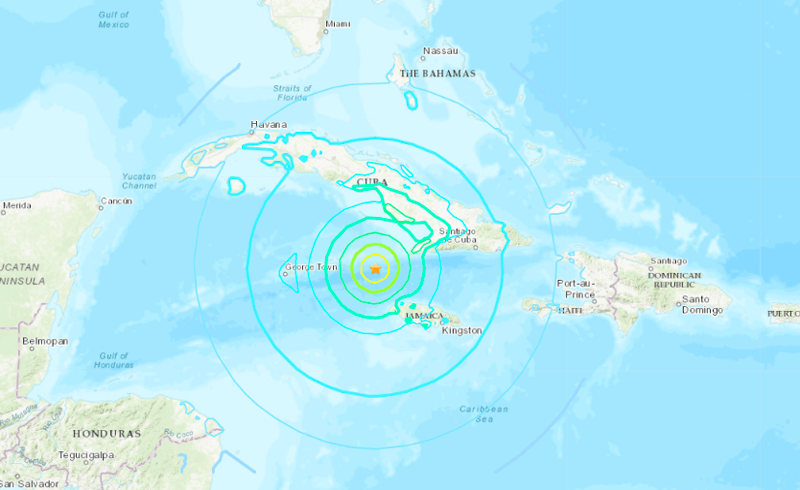 servico geologico dos estados unidos usgs gerou alerta de tsunami na regiao do caribe apos terremoto de 77 na escala richter