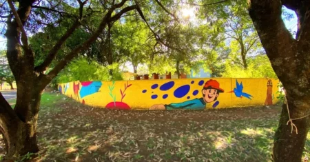 Mural “O Lobo Guará” é finalizado em escola no bairro Village por meio do edital Campinas Arte Urbana