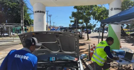 Emdec realiza inspeção veicular ambiental gratuita na Pedreira do Chapadão
